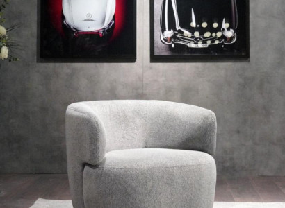 Design Armchair Gray Luxury Furniture Living room Upholstery Textile Lounge Club